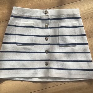 Crewcuts Navy and White Striped Skirt
